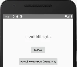 licznik kliknięć Kotlin Android Studio