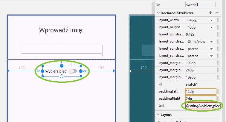 Android Studio Switch