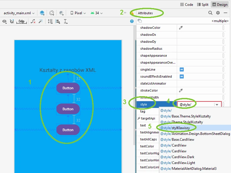 Android Studio style XML