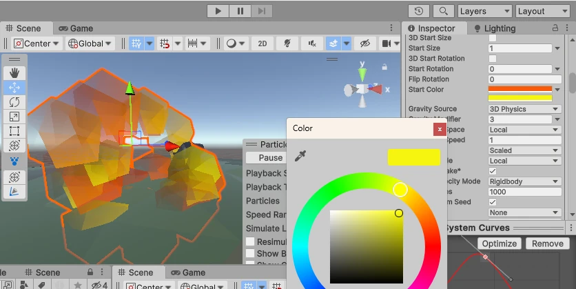 Velocity over Lifetime Particle System Unity