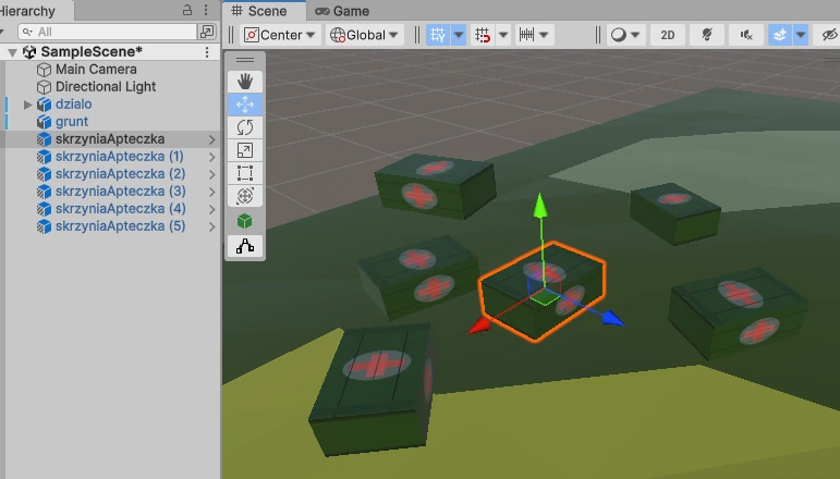 duplikaty skrzyni 3D Unity