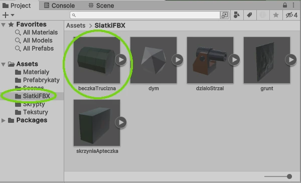 siatka beczki fbx Unity