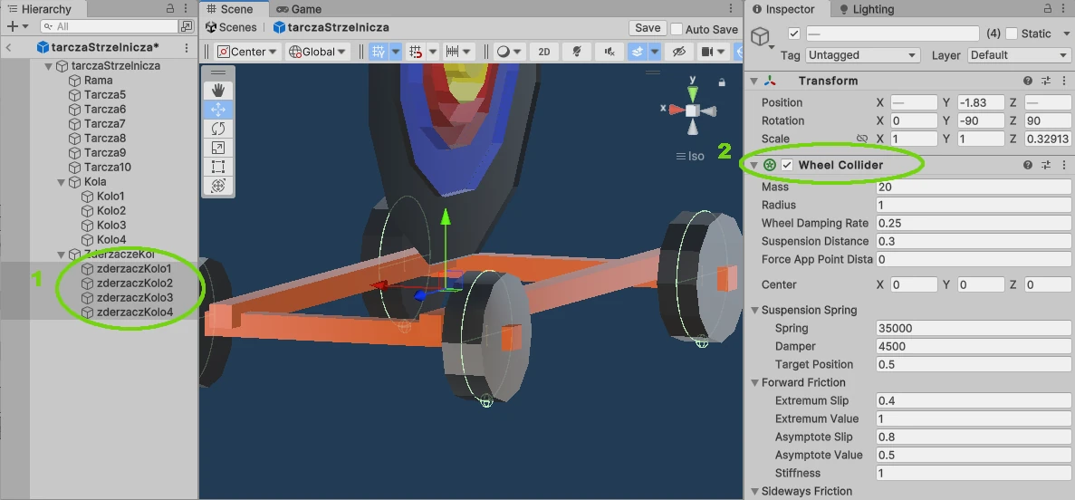 zderzacz kół unity