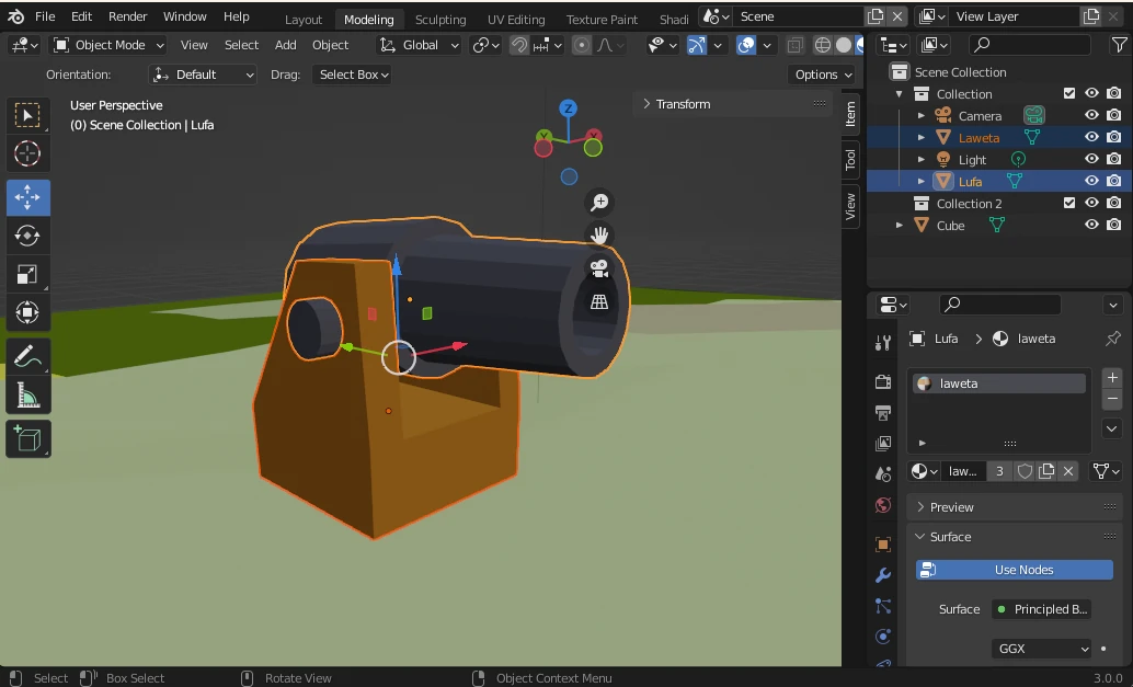 export do fbx Blender, Unity