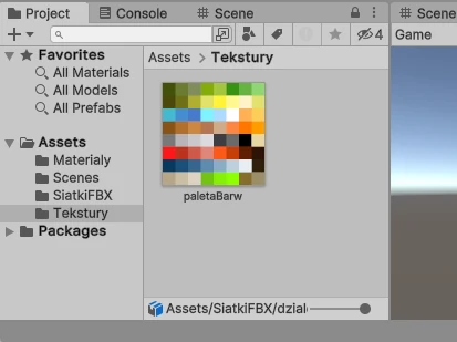 tekstura materiał fbx do Unity