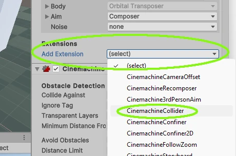 CinemachineCollider Unity