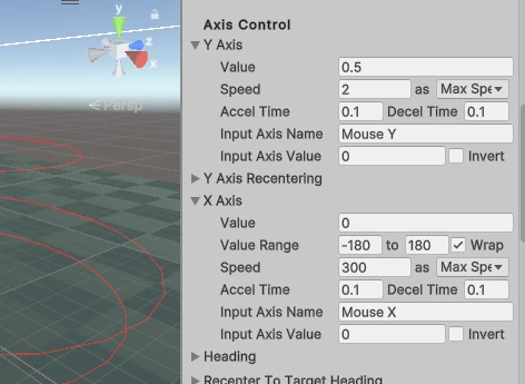 x y obrót Cinemachine Unity