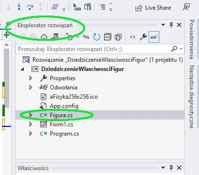 Dziedziczenie. Visual Studio C#