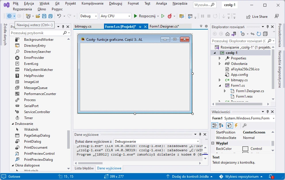 gra 2D Visual studio C#