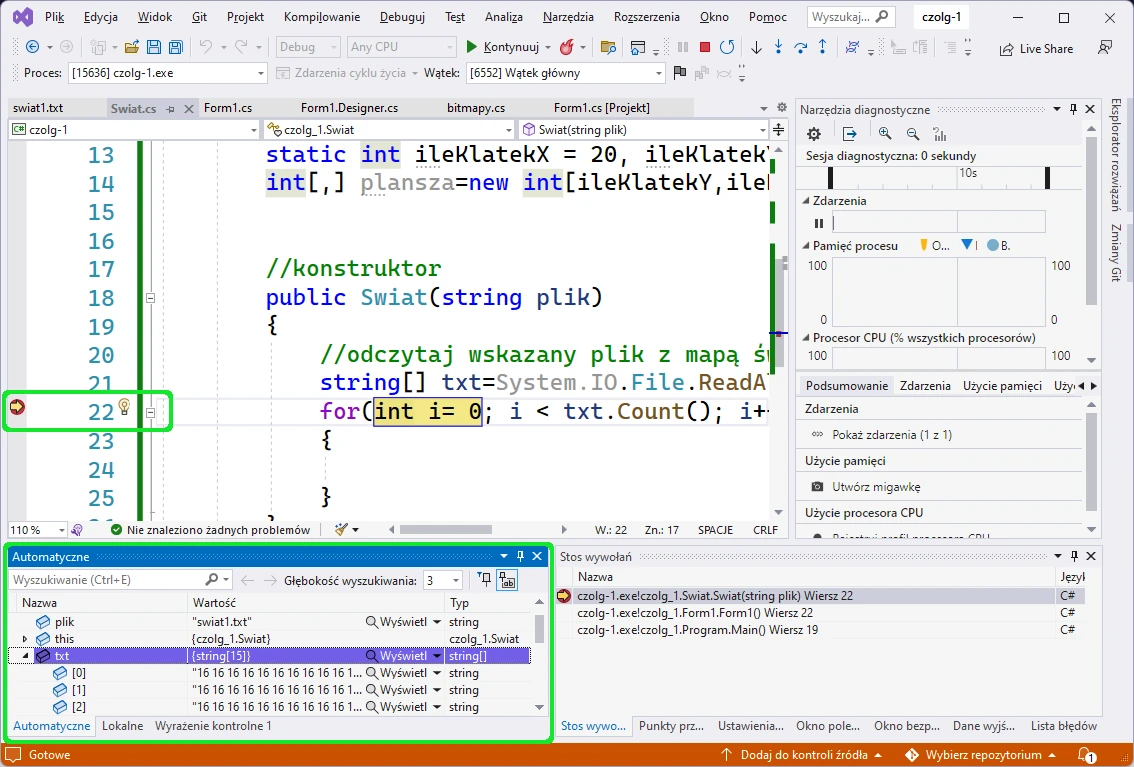 debuger Visual studio C#