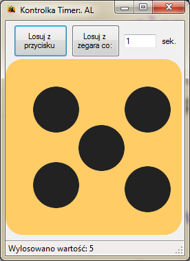 Kontrolka Timer w aplikacji i zmienna losowa