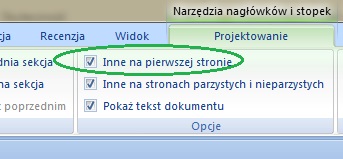 Wstawianie/ Numer strony/ Formatuj numer strony