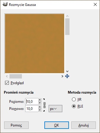 Filtr Rozmycie Rozmycie Gaussa GIMP