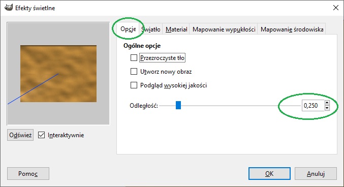 Efekty świetlne GIMP