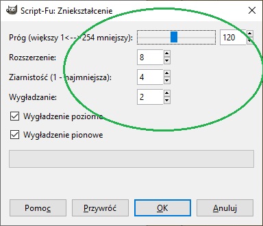 Zaznaczenie/ Zniekształcenie GIMP