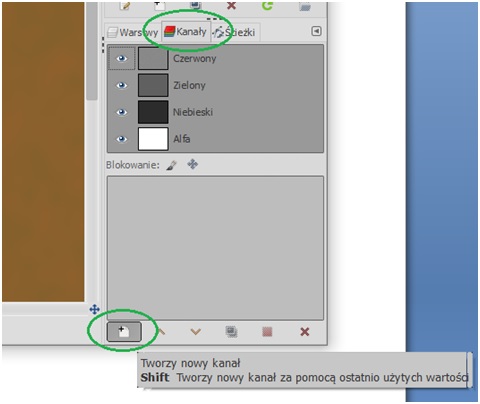 nowy kanał GIMP