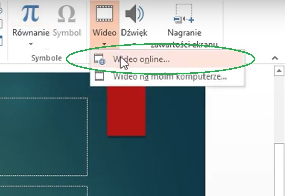 opcja Wideo online Power Point
