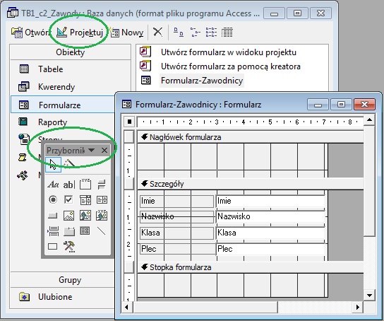 Tworzenie Formularzy W Relacyjnej Bazie Danych Klasa 3 7358