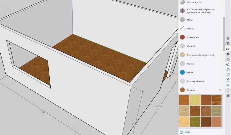 materiał parkiet sketchup