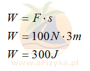 Obliczając pracę skorzystamy ze wzoru na pracę